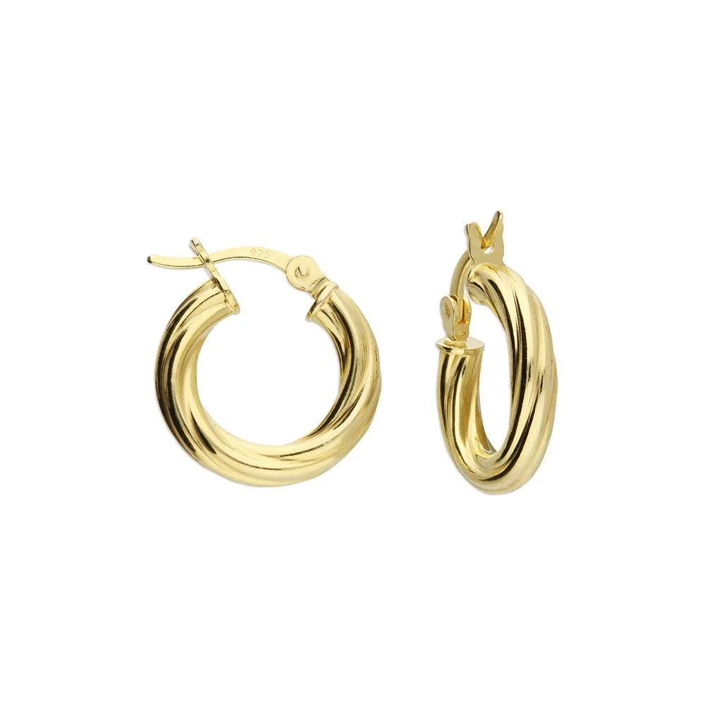Twisted Top-Hinged Hoop Earrings - Image 2