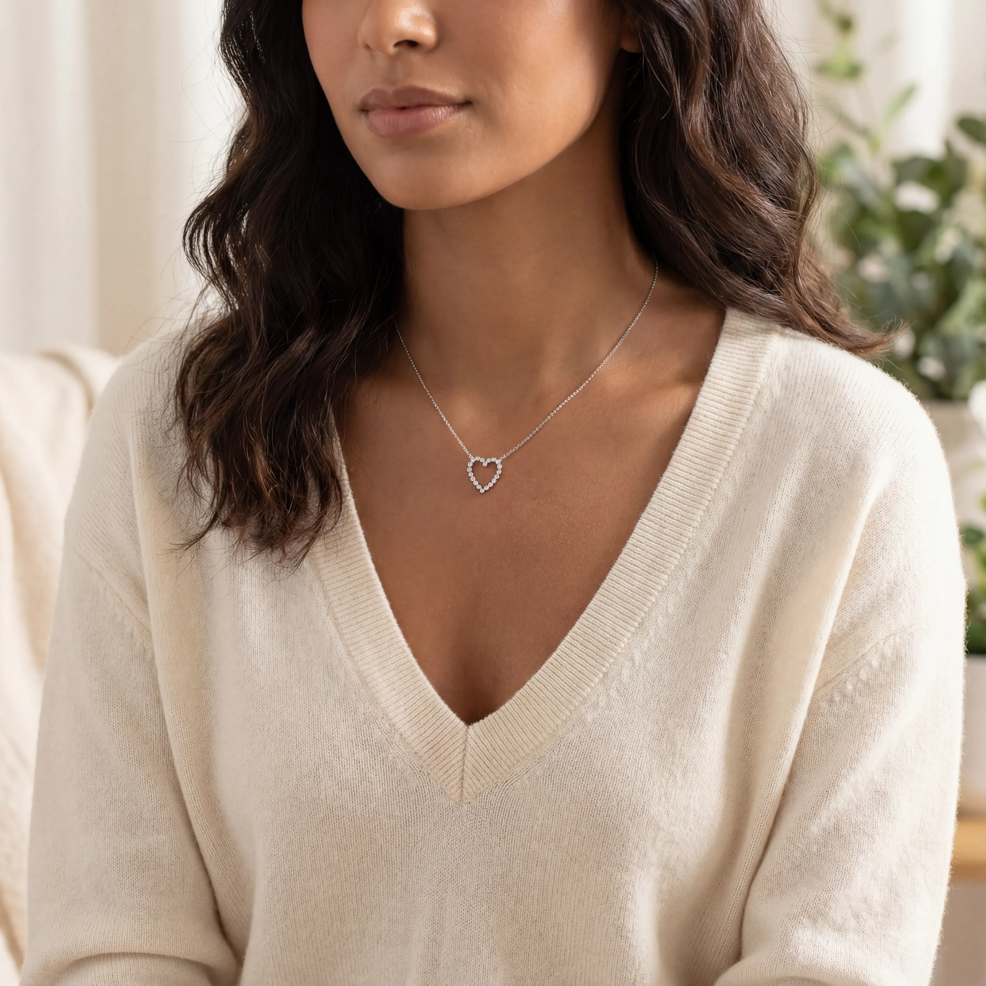 Cubic Zirconia Heart Necklace - Image 3