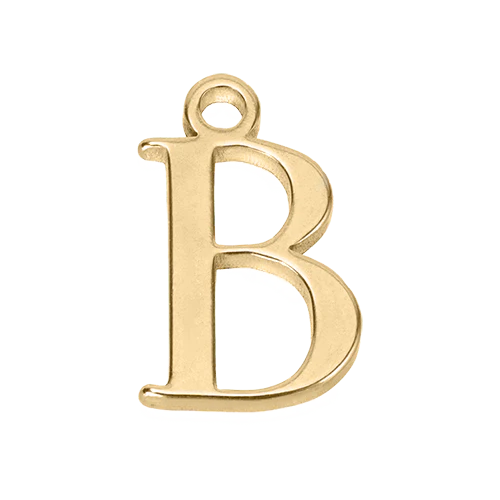 B Gold Letter Charm