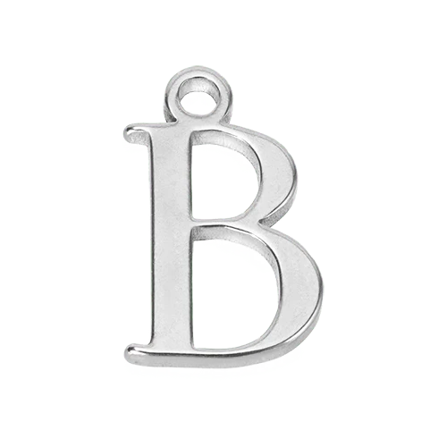 B Silver Letter Charm