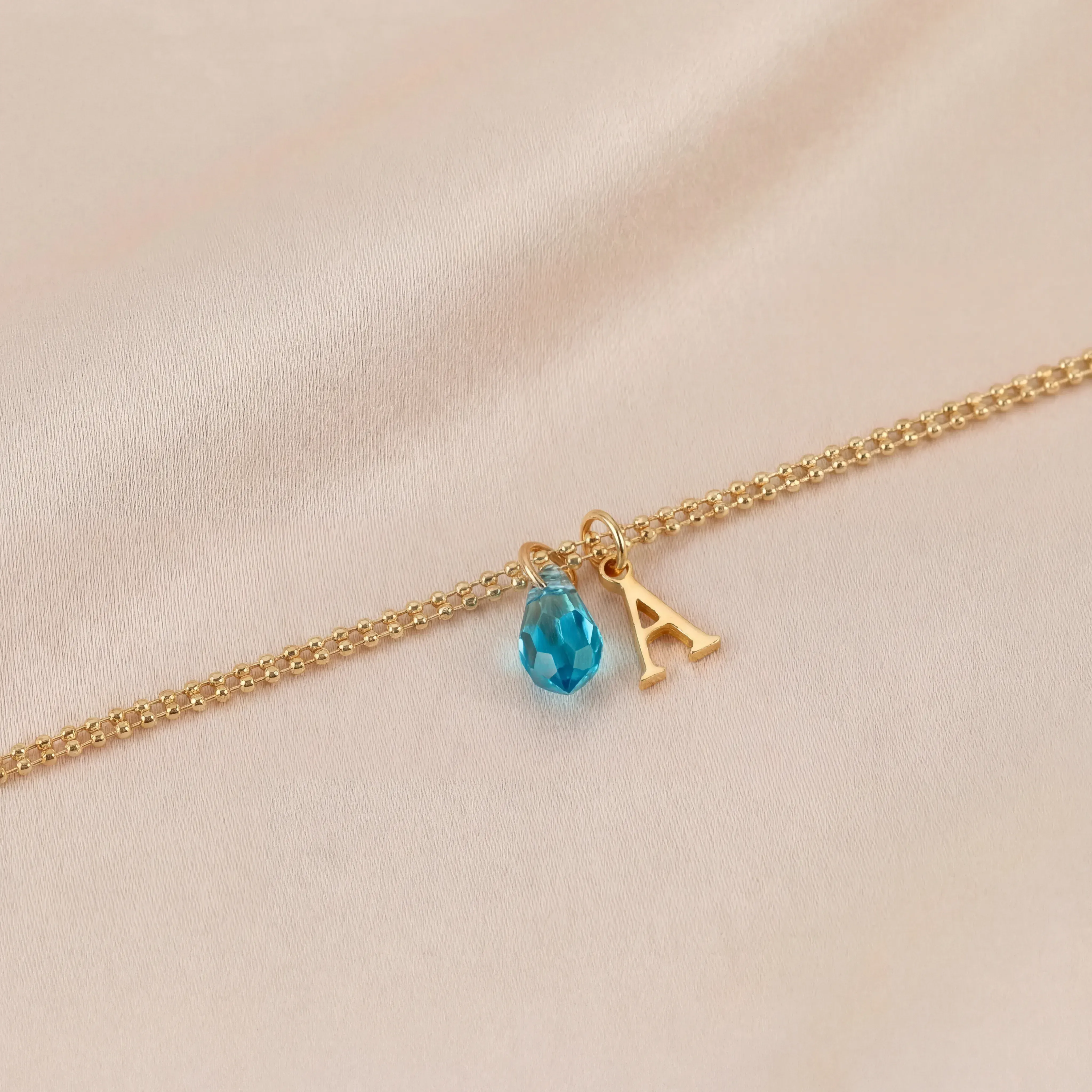 Birthstone Initial Bracelet - Image 4