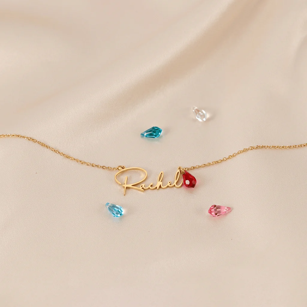 Birthstone Personalised Name Necklace - Image 4