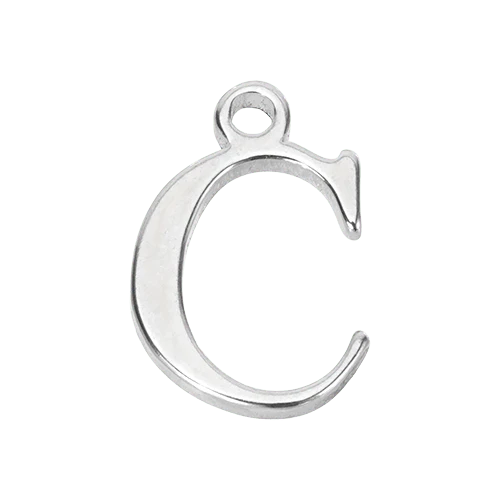 C Silver Letter Charm