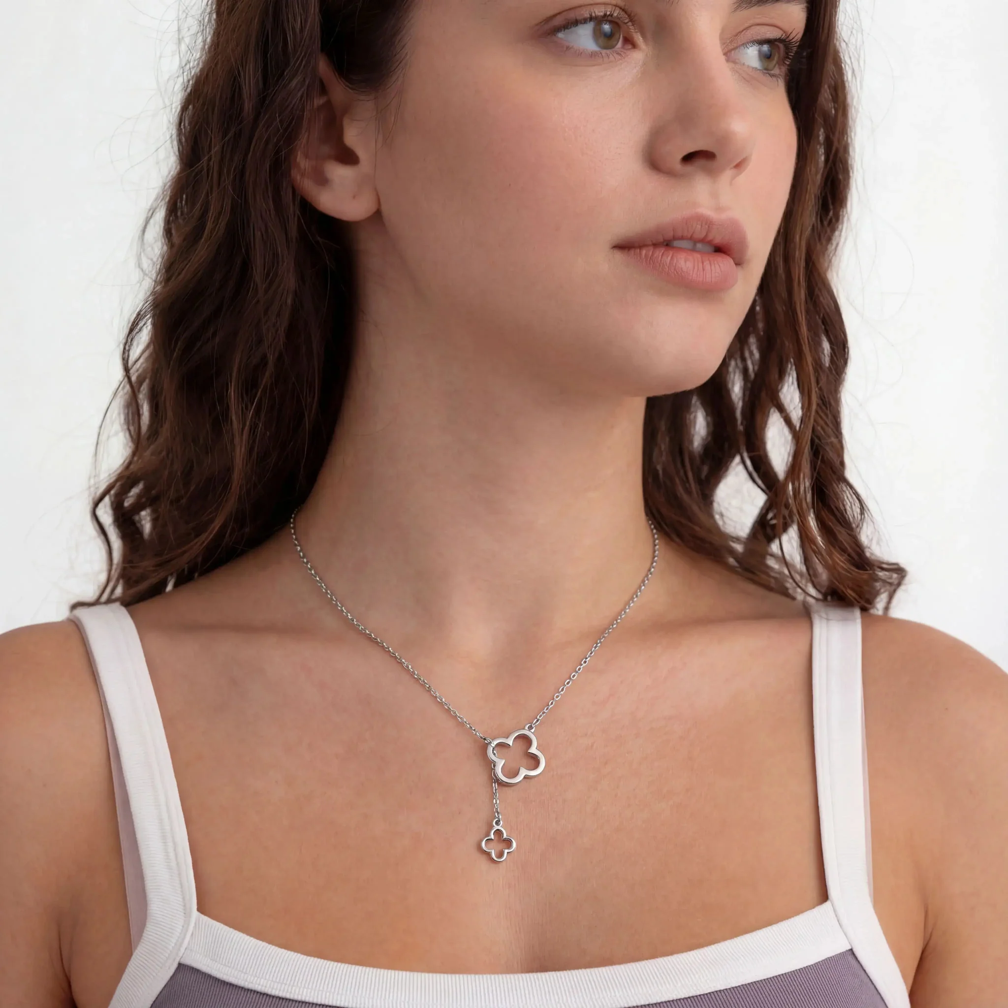Clover Drop Necklace - Image 3