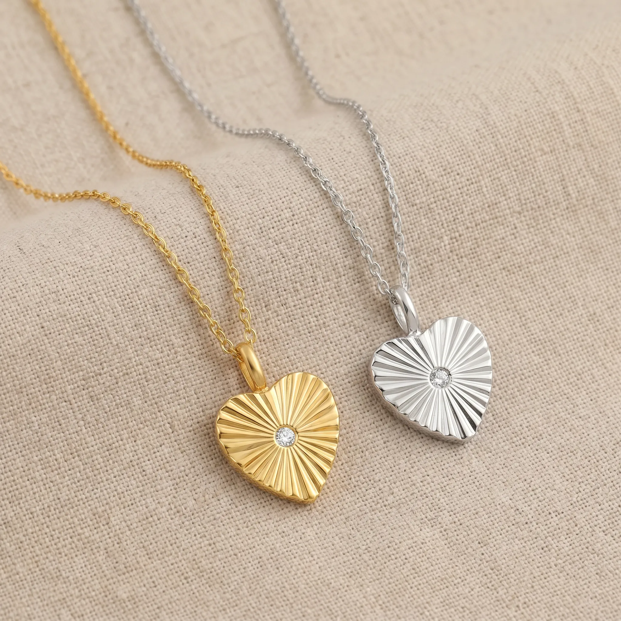Crystal Cut Heart Necklace - Image 3