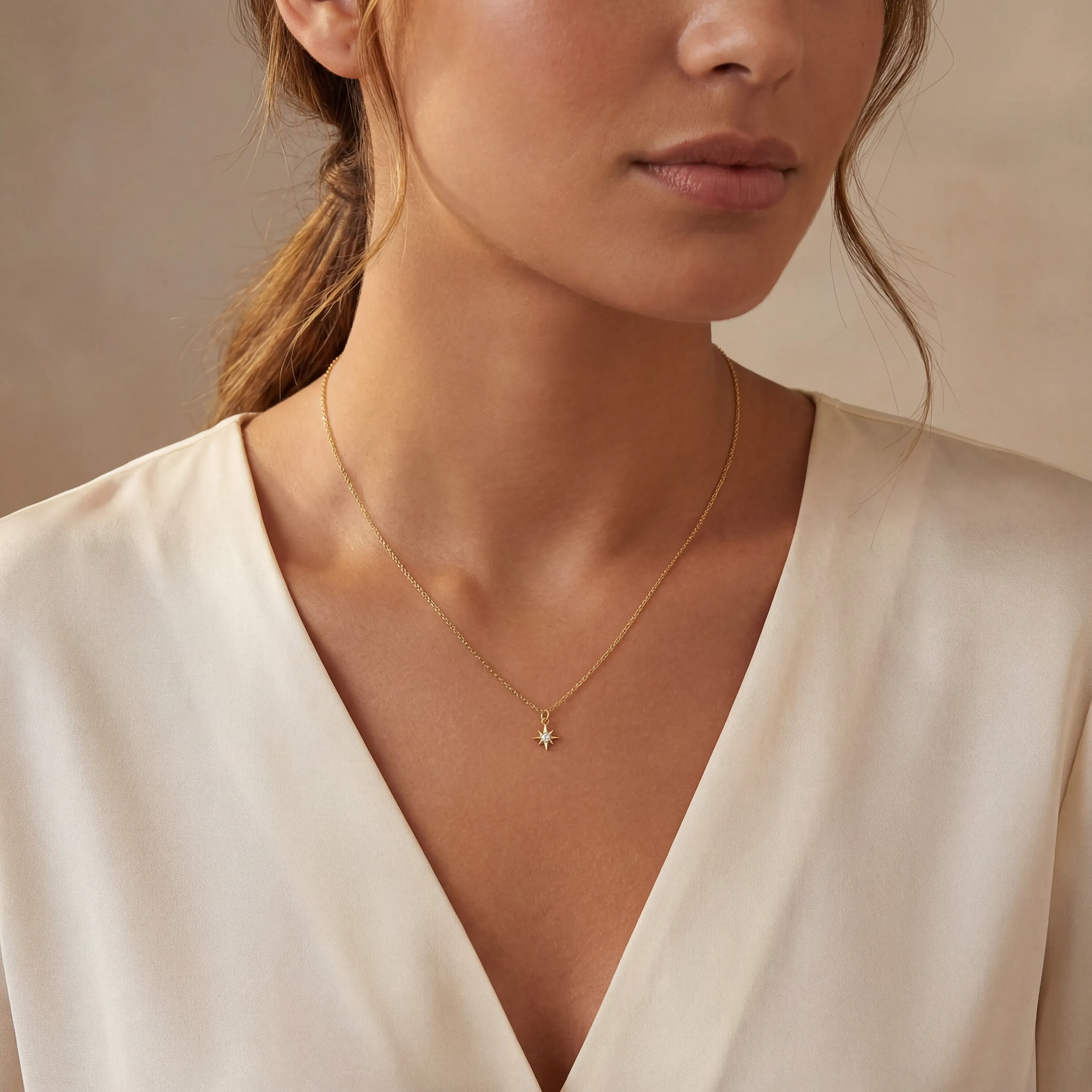 Cubic Zirconia Star Necklace