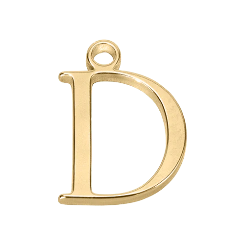 D Gold Letter Charm
