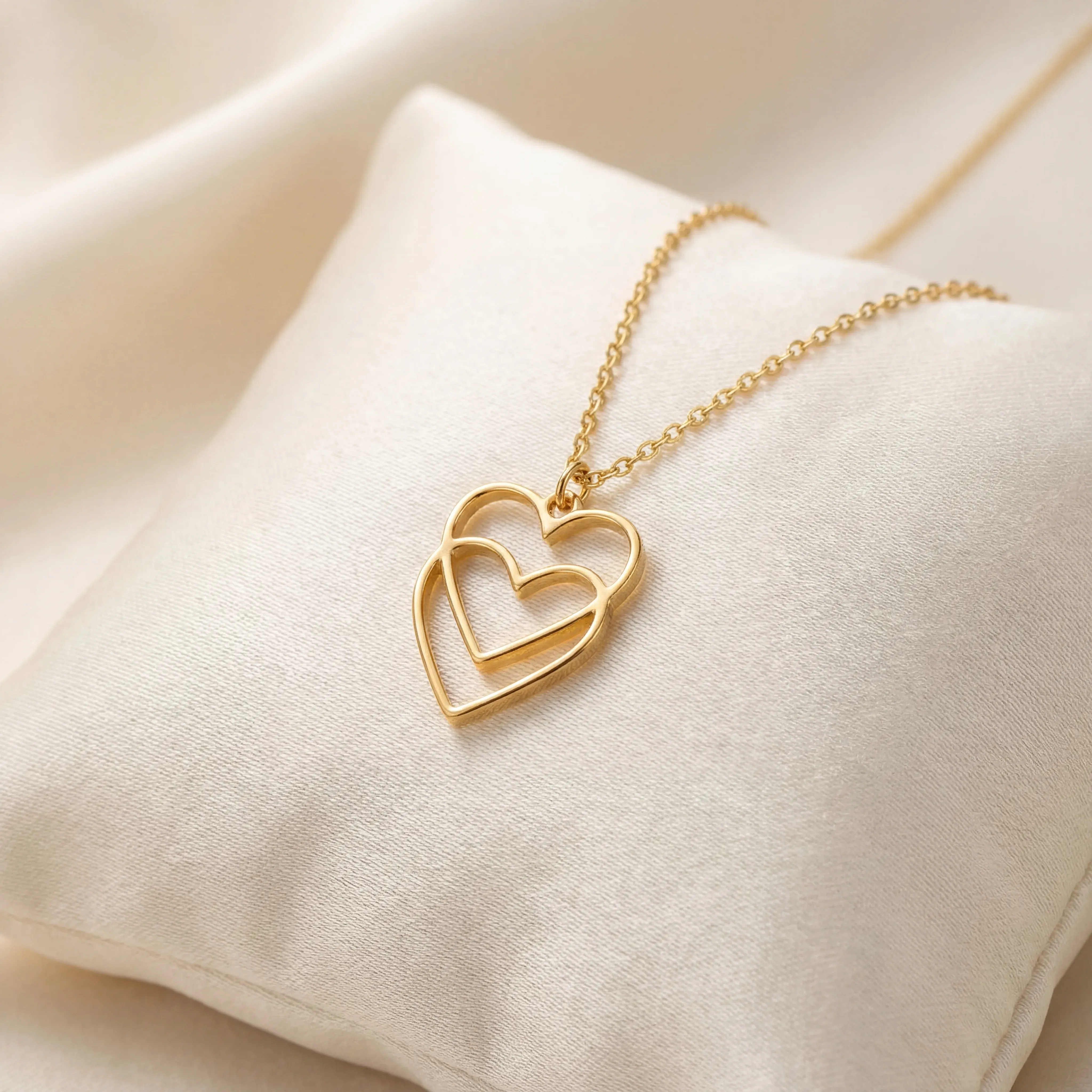 Double Linked Heart Necklace - Image 4