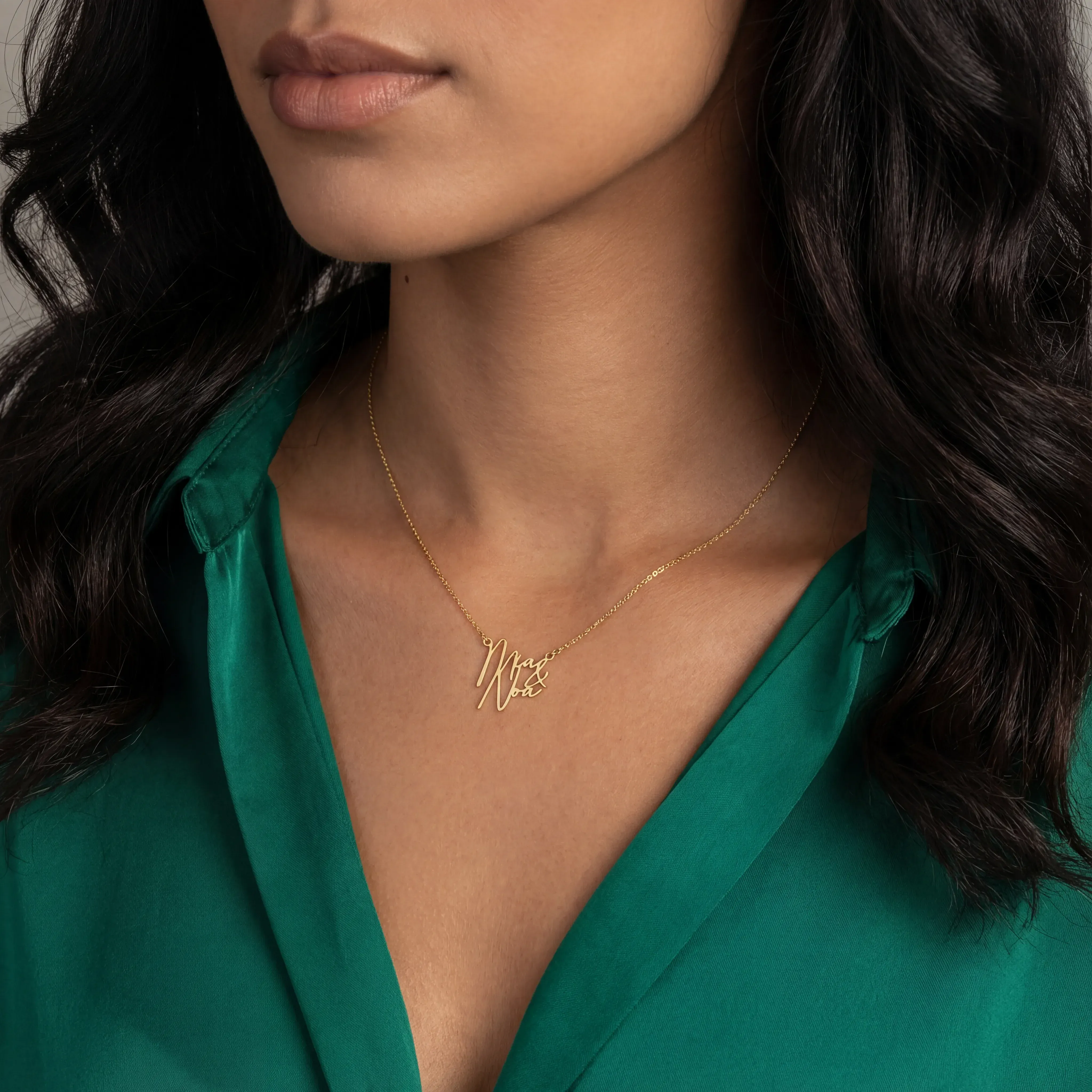 Stacked Double Name Necklace - Image 3