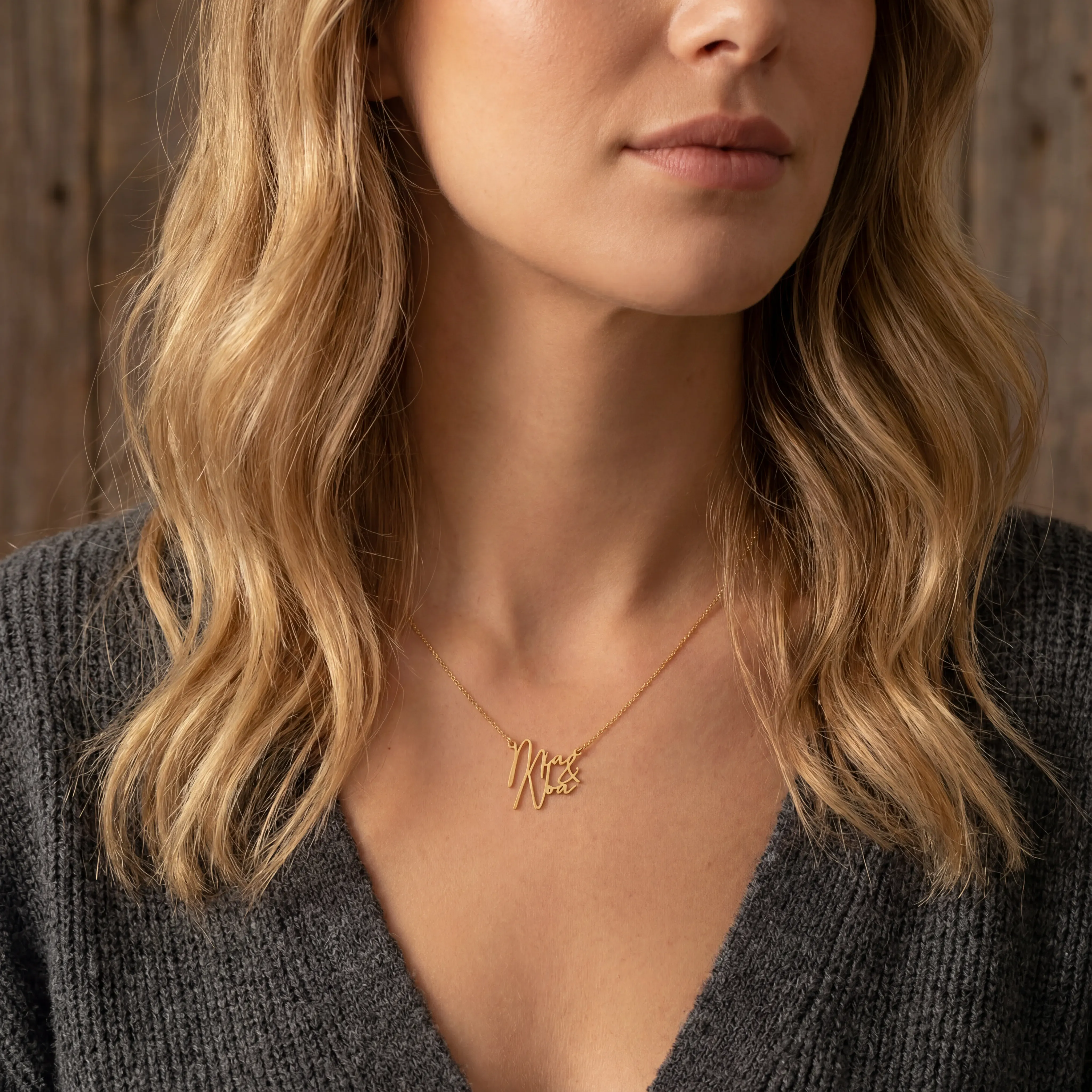 Stacked Double Name Necklace - Image 4