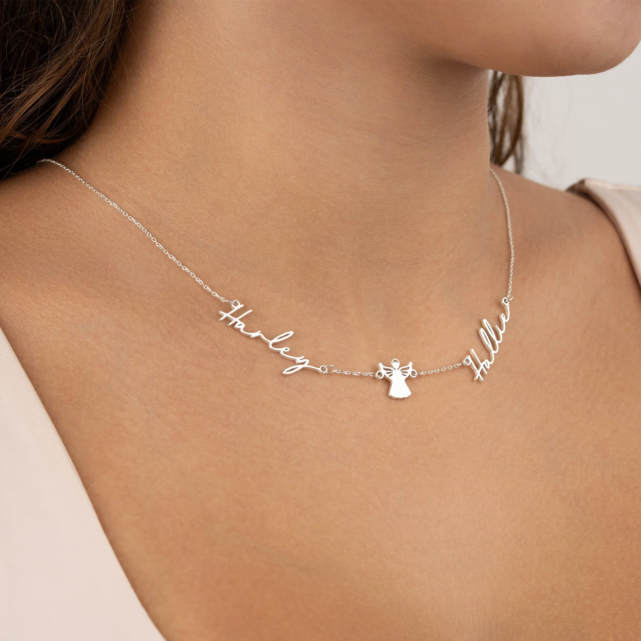 Double Name with Angel Necklace - Image 6