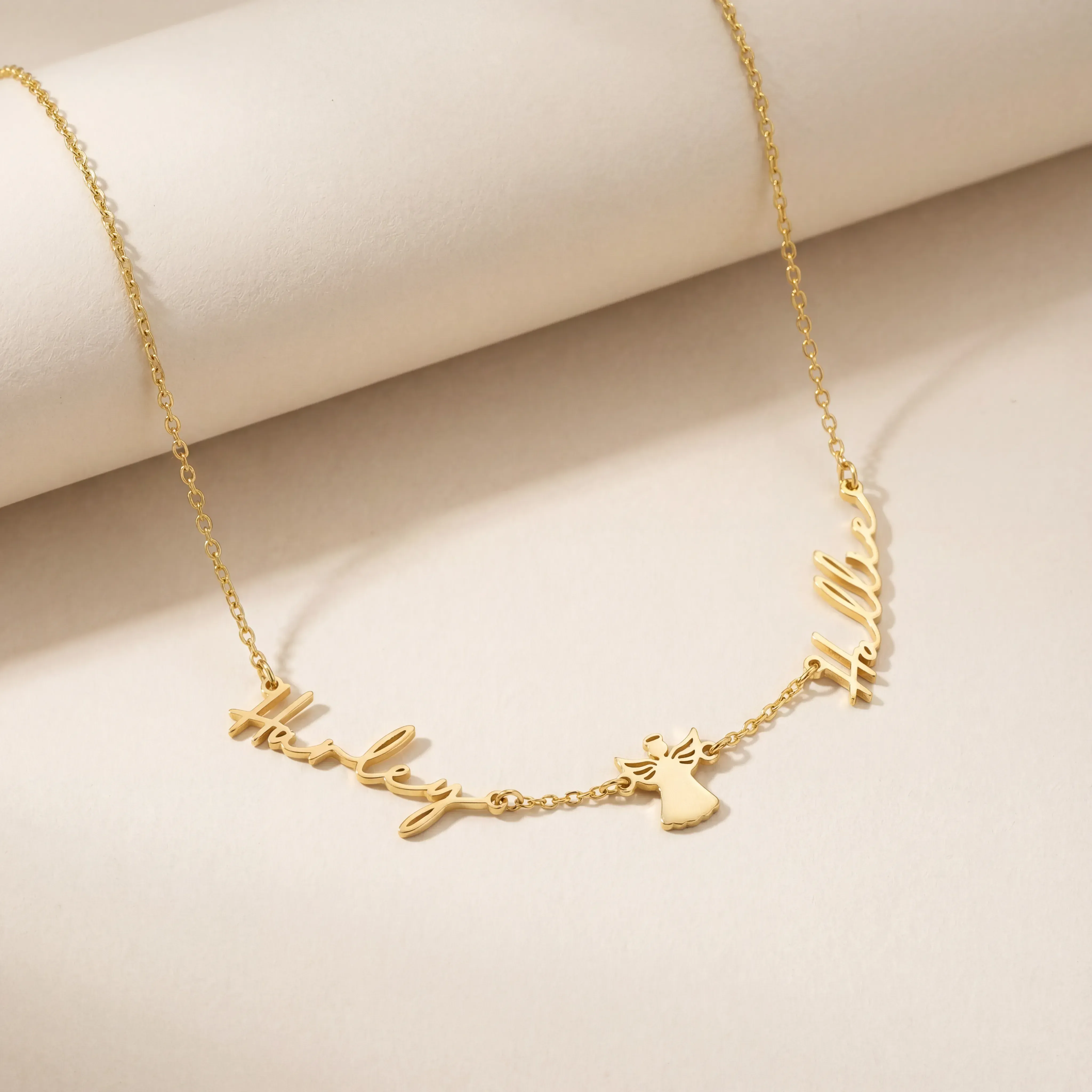 Double Name with Angel Necklace - Image 7