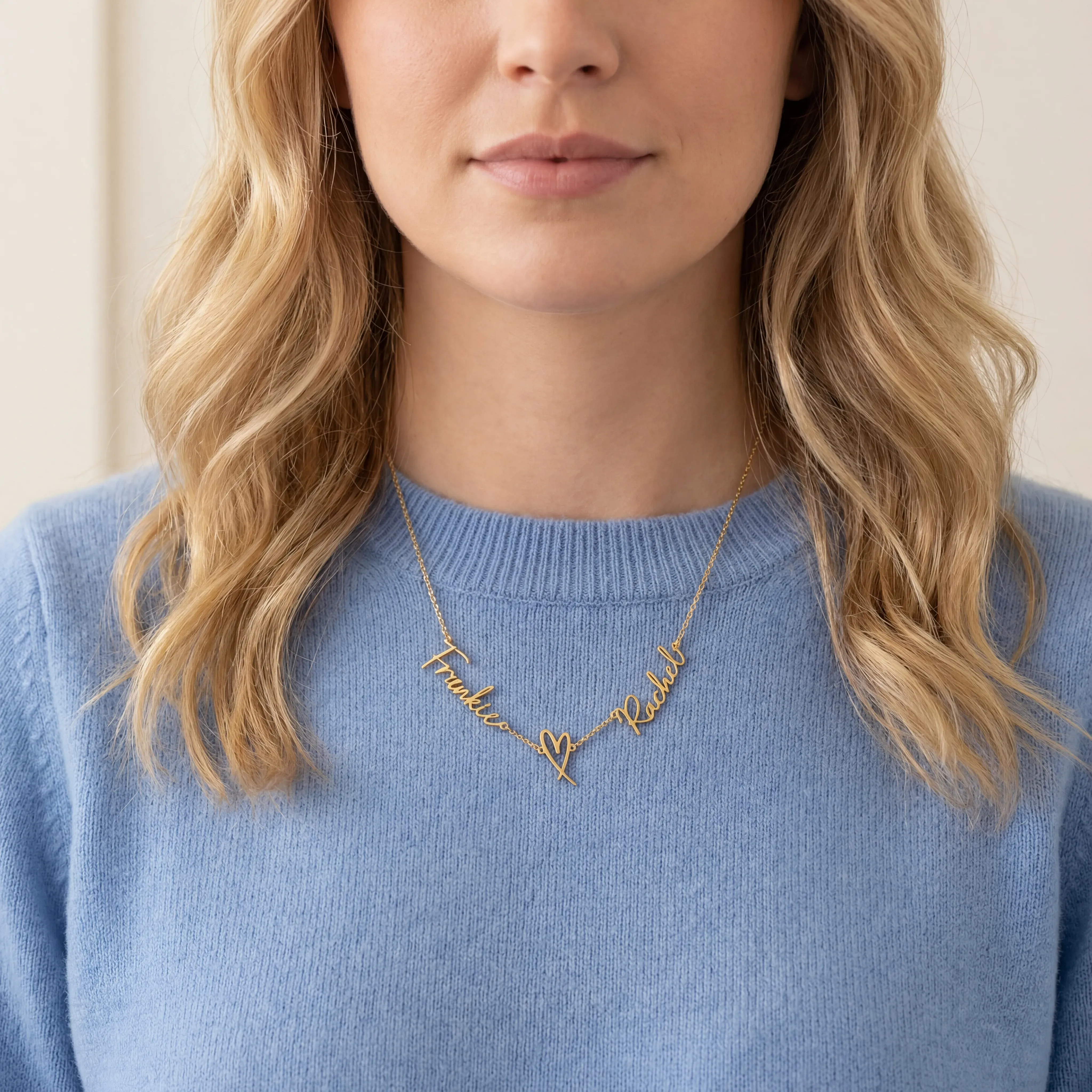 Double Name with Heart Necklace - Image 5
