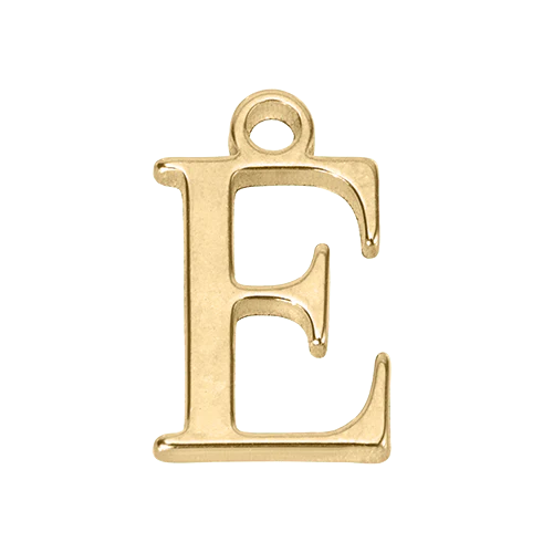 E Gold Letter Charm
