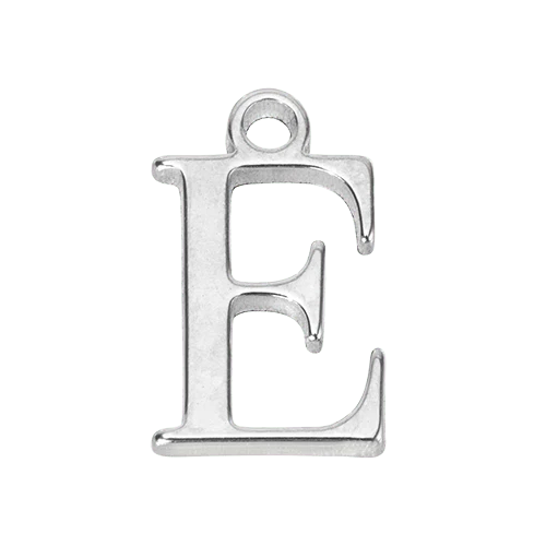 E Silver Letter Charm
