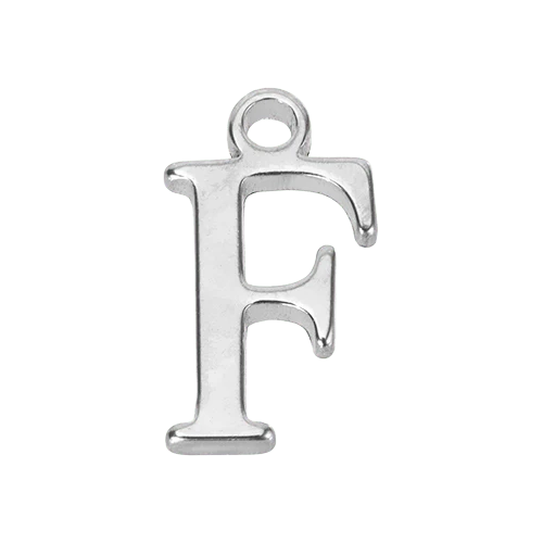 F Silver Letter Charm