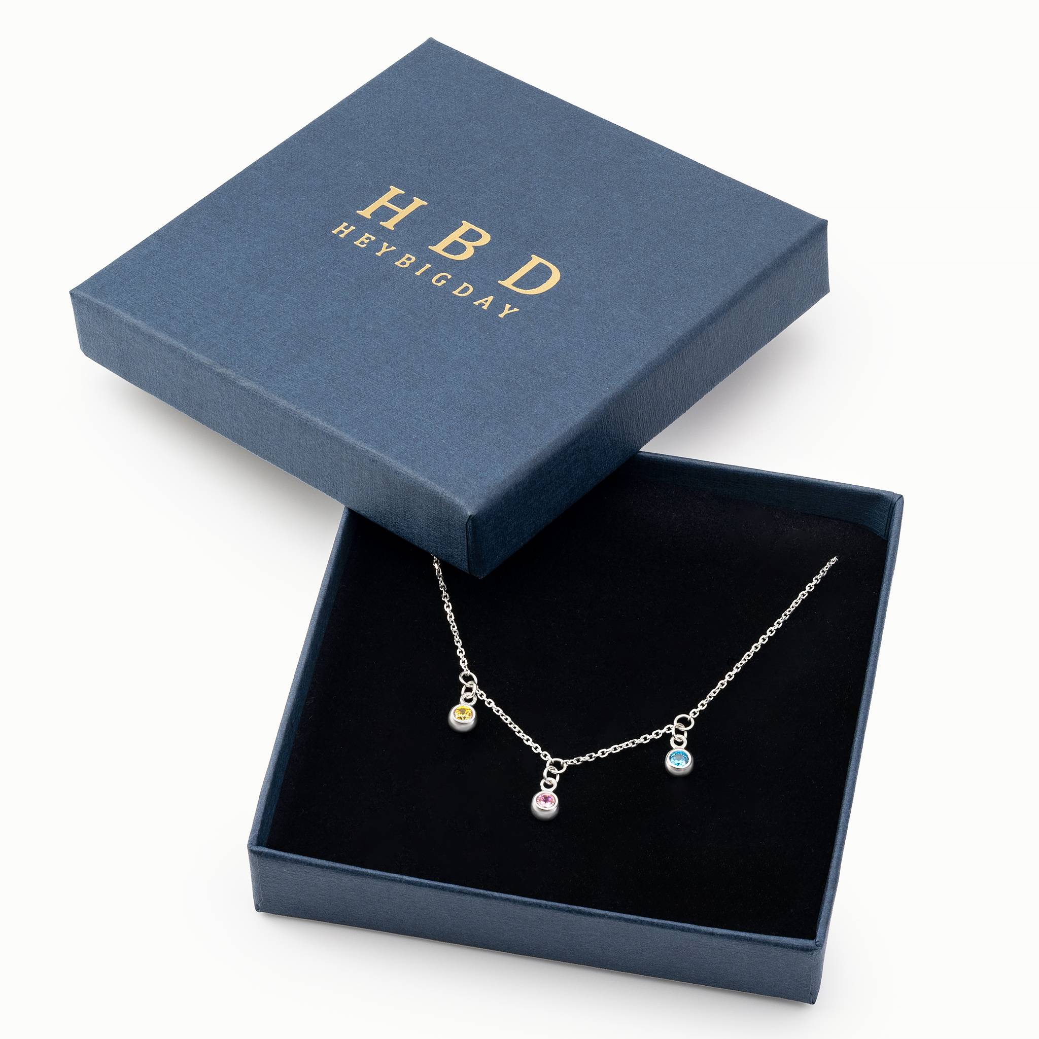 Multi Birthstone & Initial Necklace - Image 4