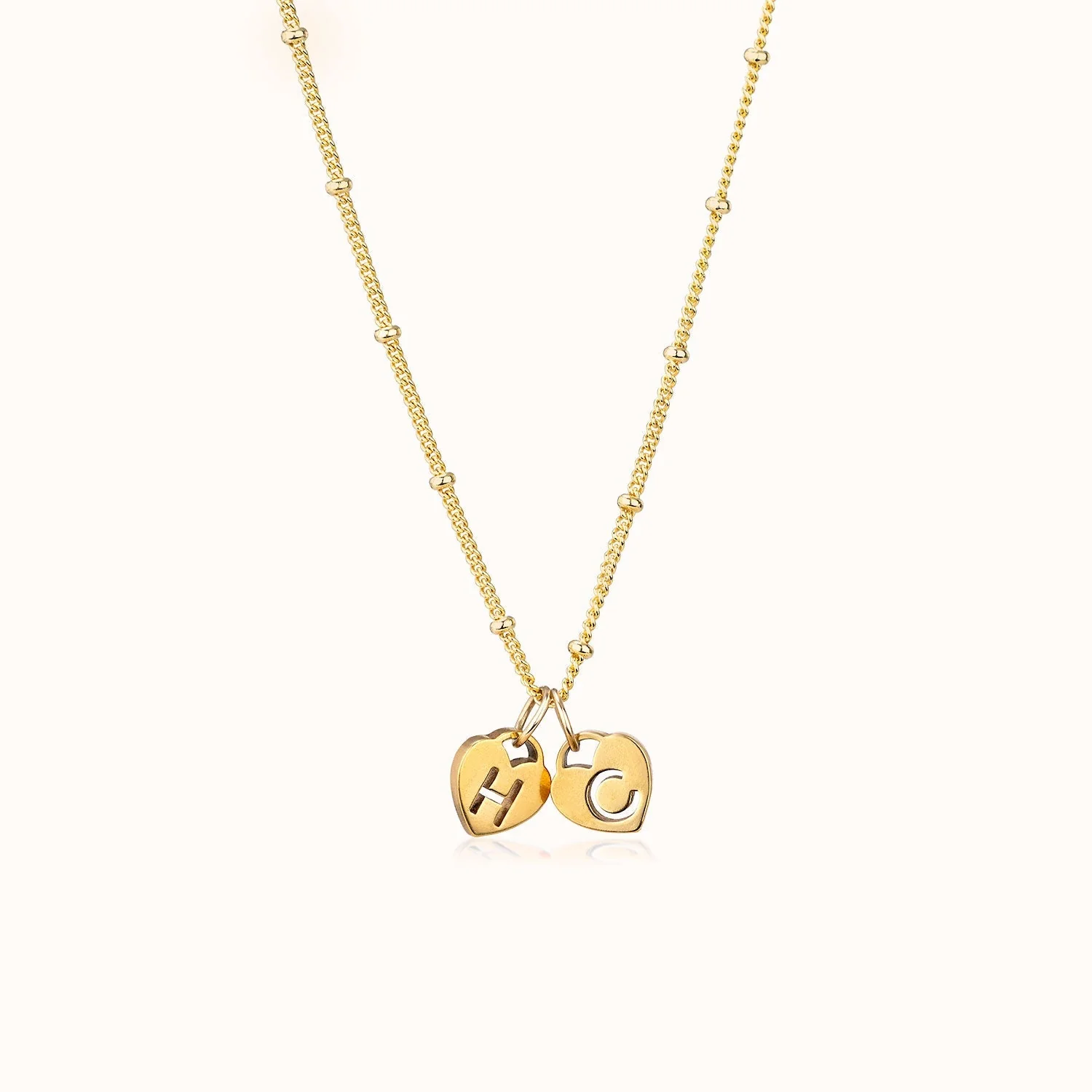 Two Heart Initial Necklace by G&M - Image 3