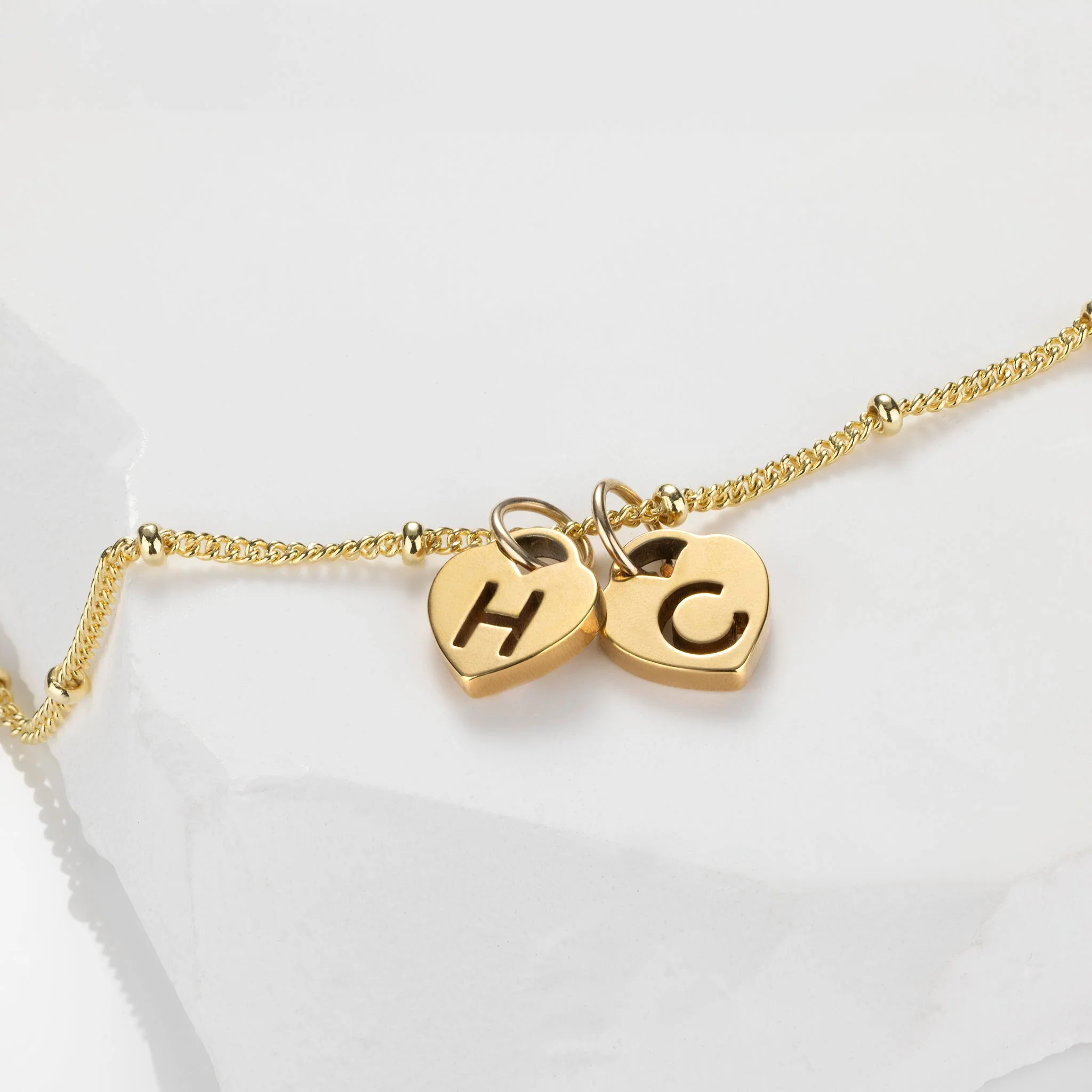 Two Heart Initial Necklace by G&M - Image 4