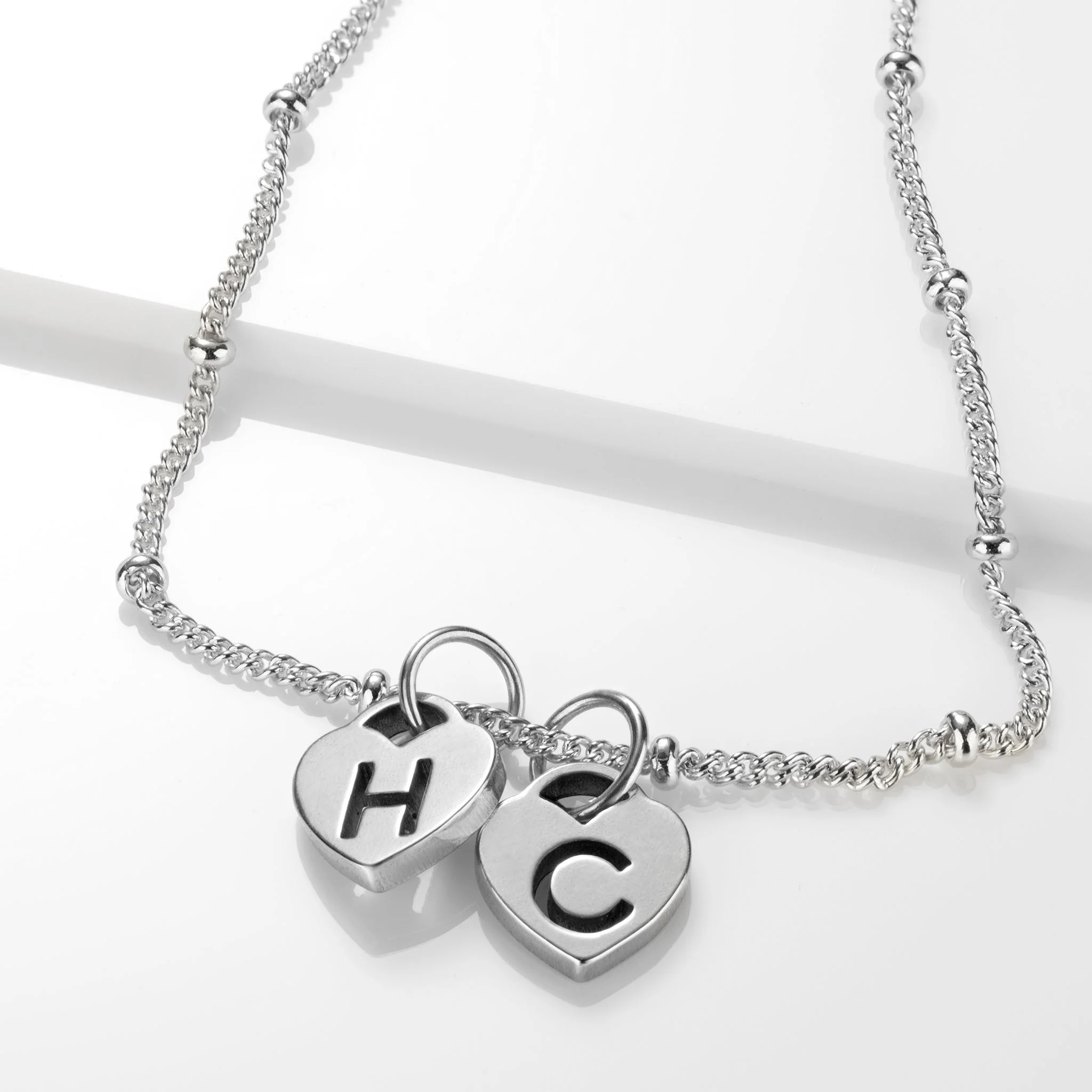 Two Heart Initial Necklace by G&M - Image 5