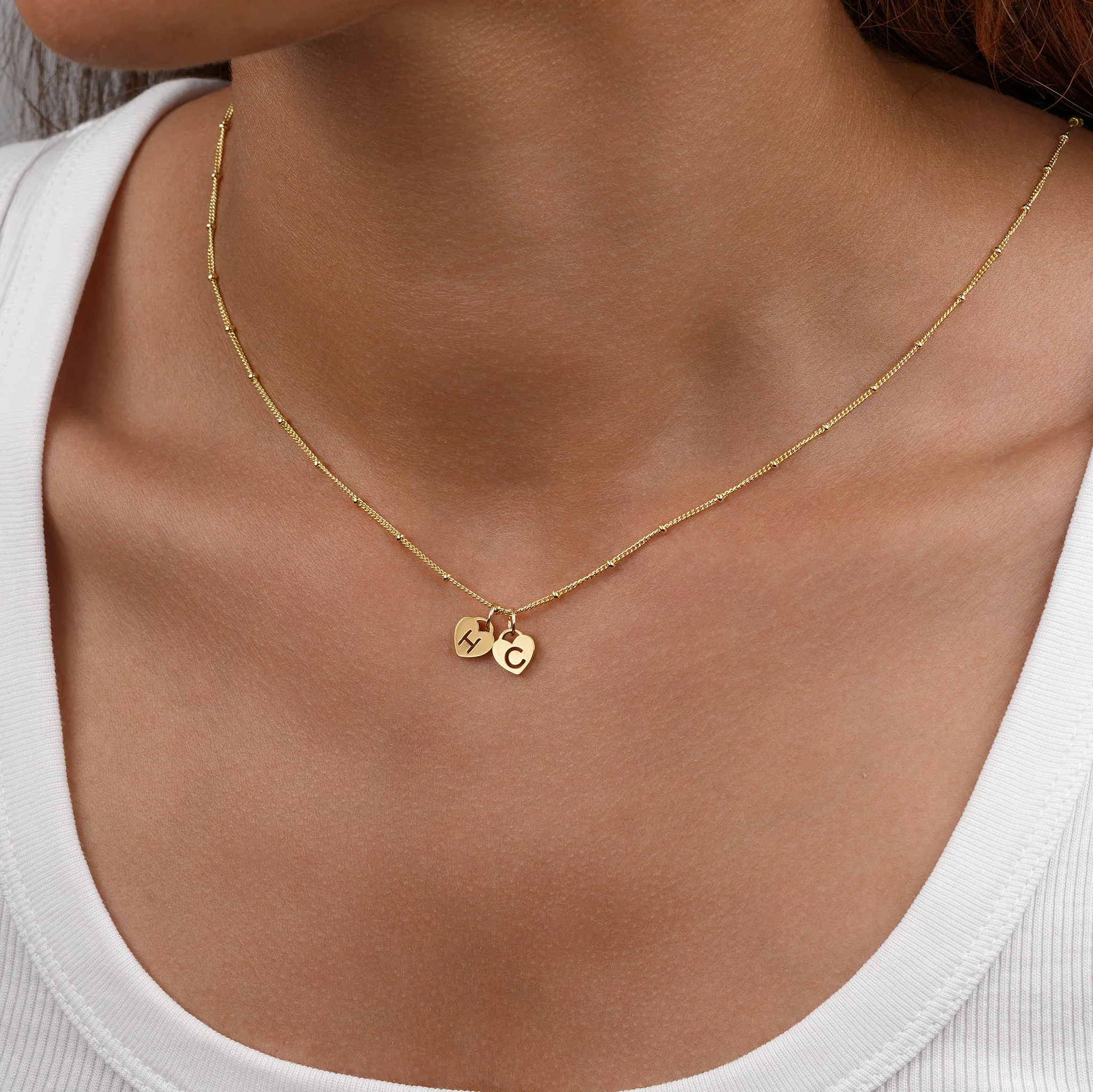 Two Heart Initial Necklace by G&M - Image 7