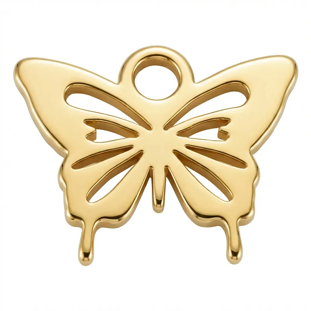 Gold Butterfly Symbol Charm