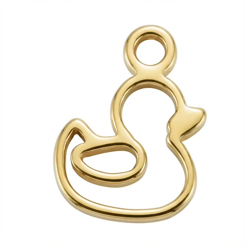 Gold Duck Symbol Animal Charm