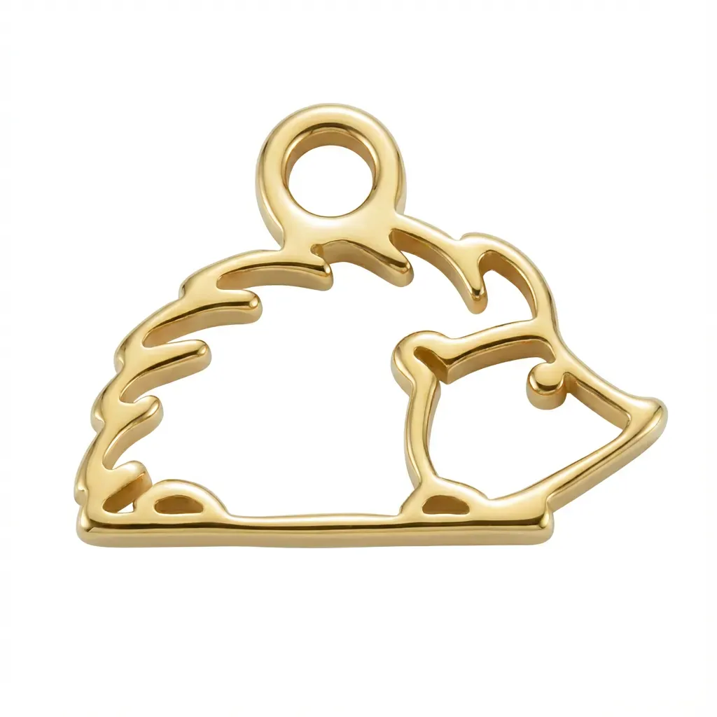 Gold Hedgehog Animal Kids Charm