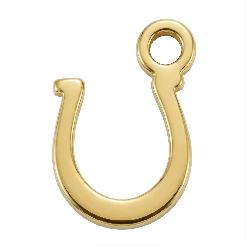Gold Horseshoe Symbol Charm
