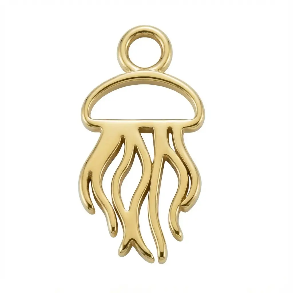 Gold Jellyfish Animal Kids Charm