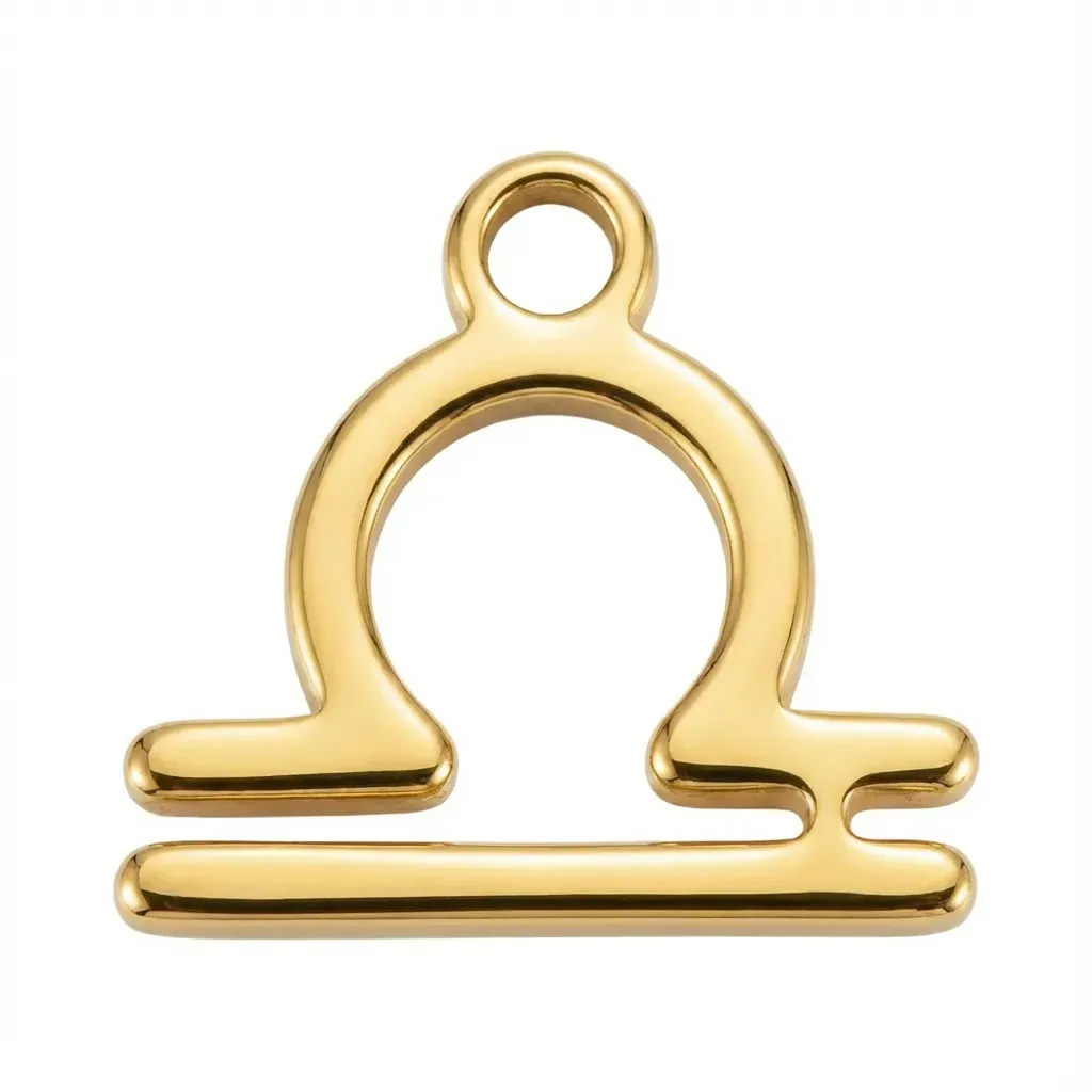 Gold Libra Zodiac Charm
