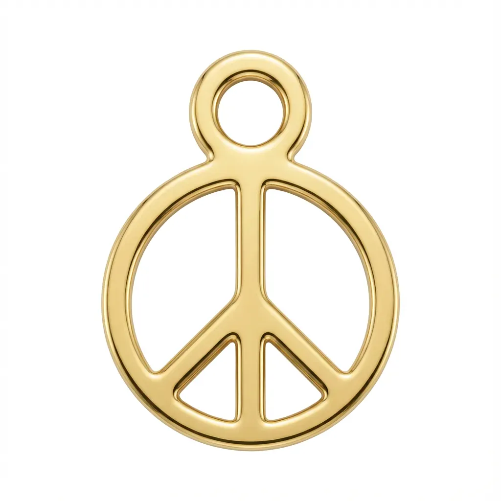Gold Peace Symbol Charm