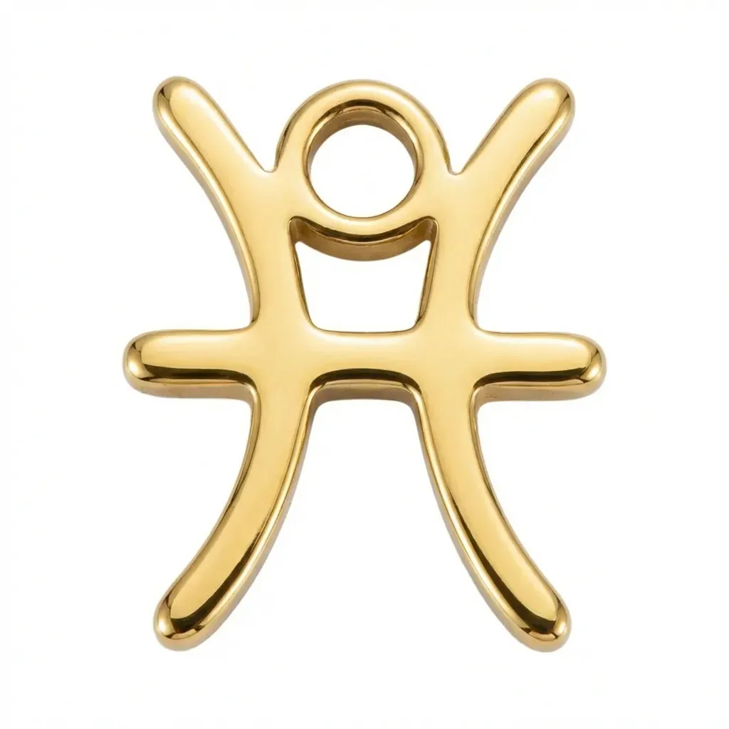 Gold Pisces Zodiac Charm