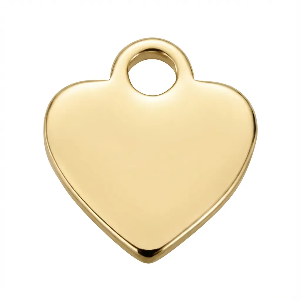 Gold Solid Heart Symbol Charm
