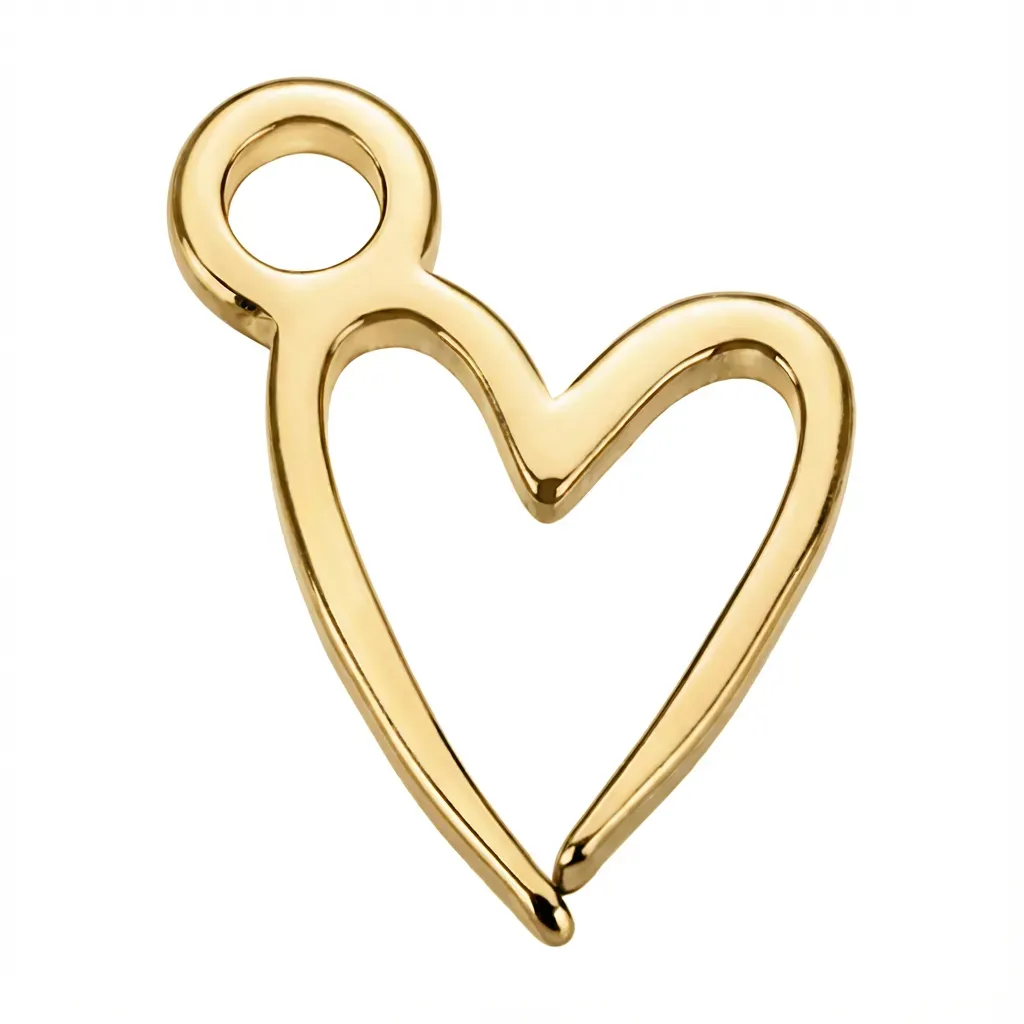 Gold Signature Heart Symbol Charm