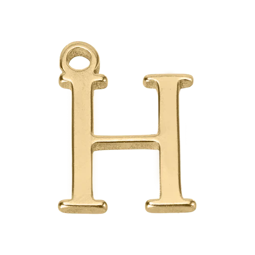 H Gold Letter Charm