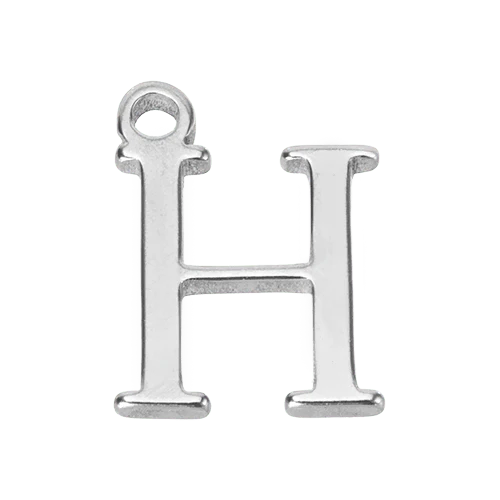 H Silver Letter Charm
