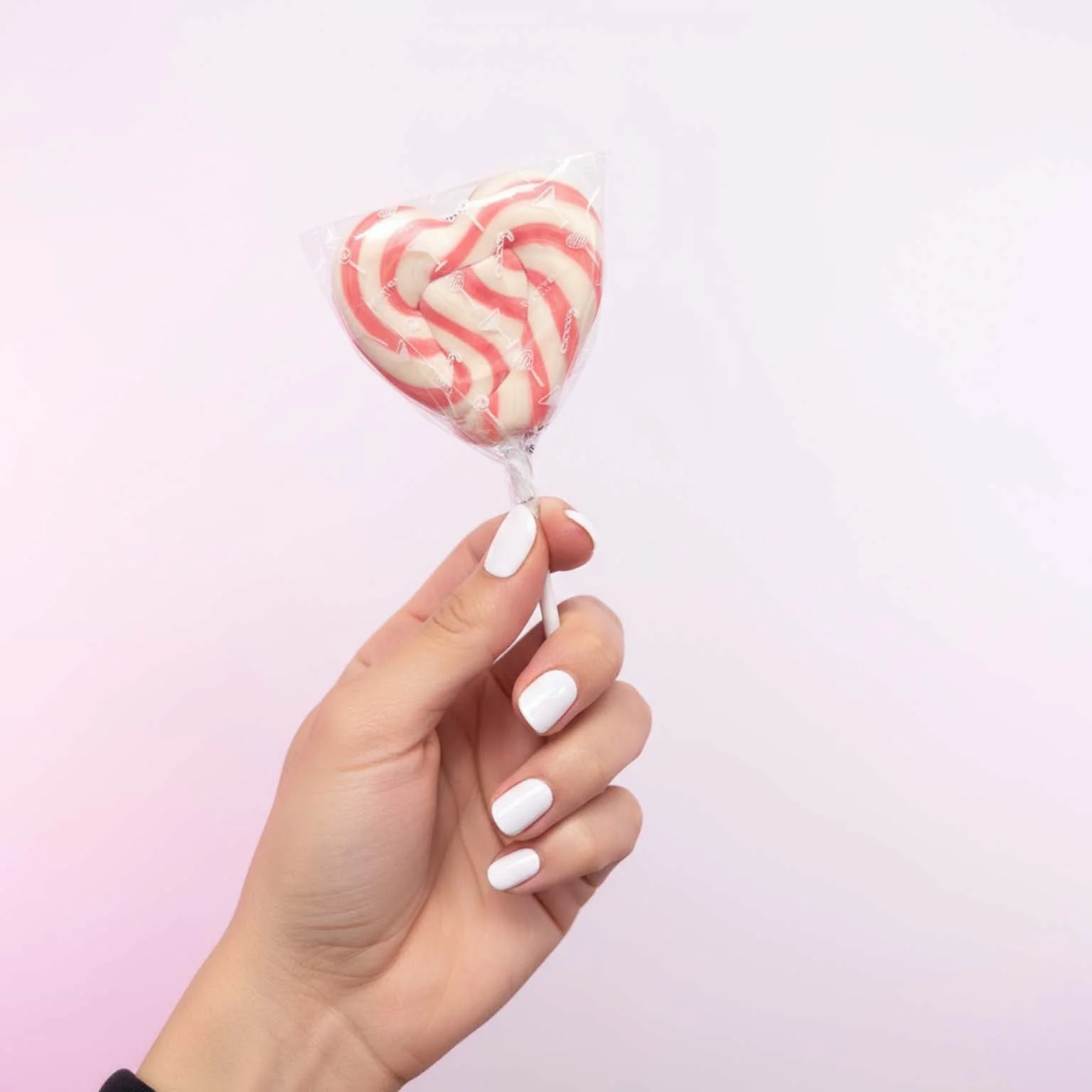 Handmade Strawberry Pink & White Lollipop