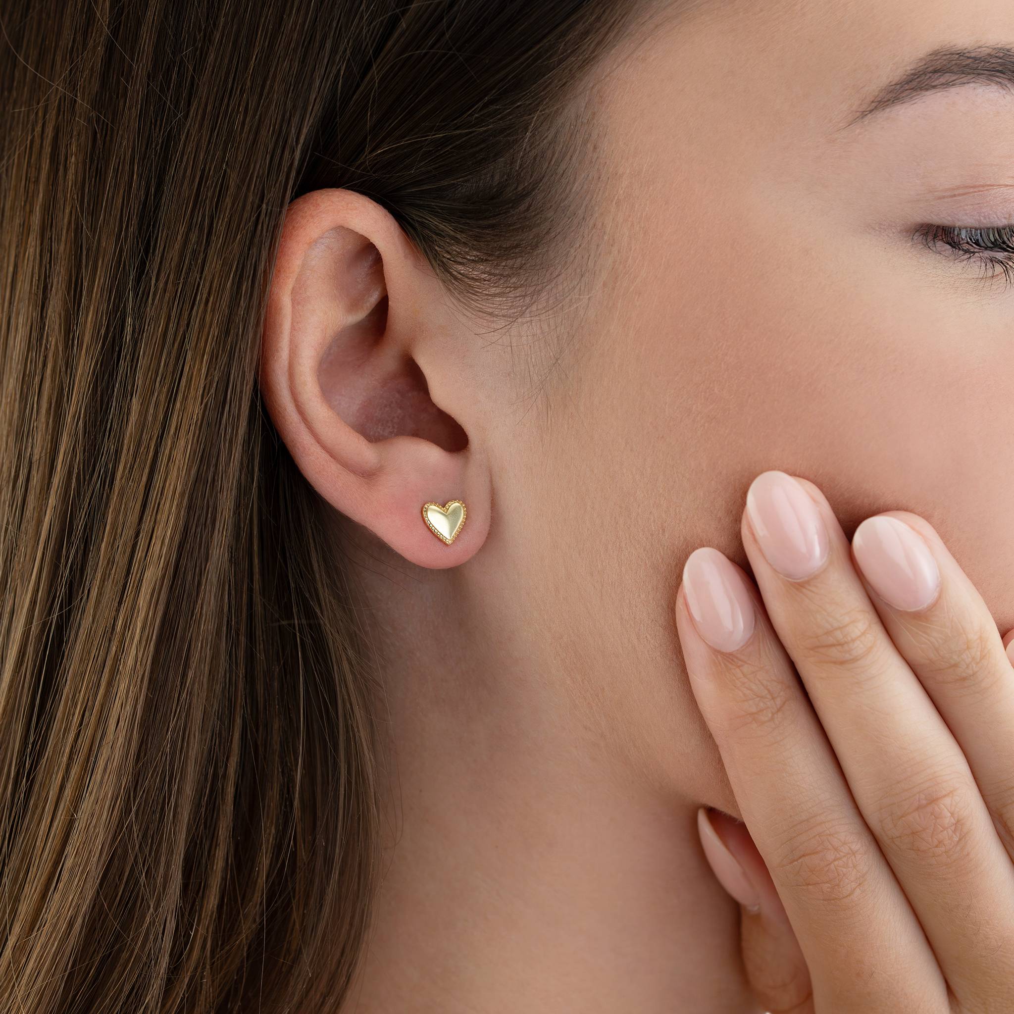 Heart Stud Earrings - Image 2