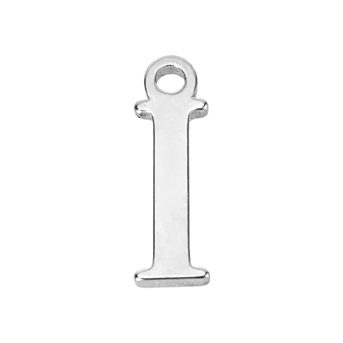 I Silver Letter Charm