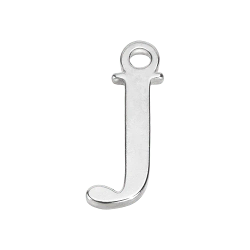 J Silver Letter Charm