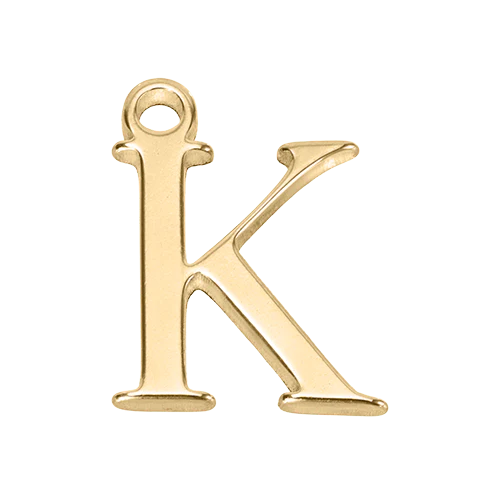K Gold Letter Charm