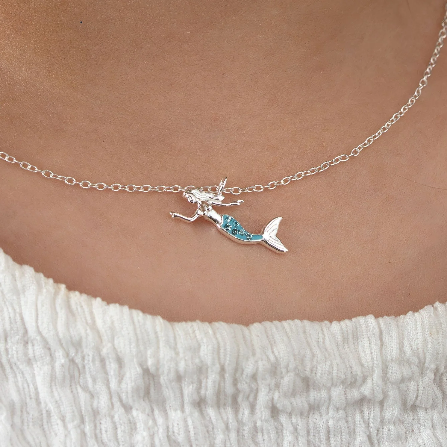 Kids Mermaid Sterling Silver Necklace - Image 3