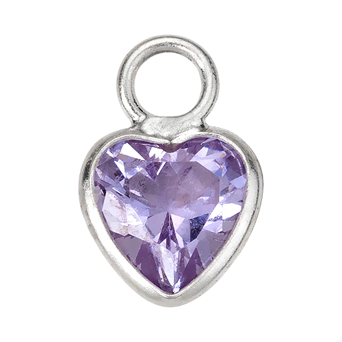 Silver Purple Heart Kids Charm