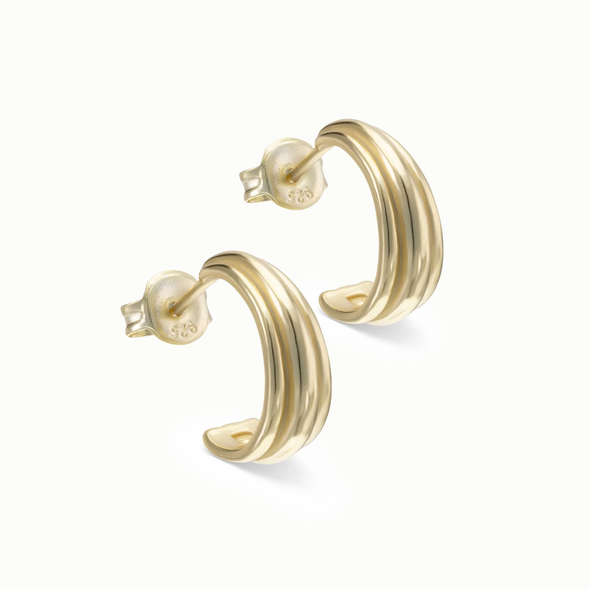 Line Trio Hoop Stud Earrings - Image 3
