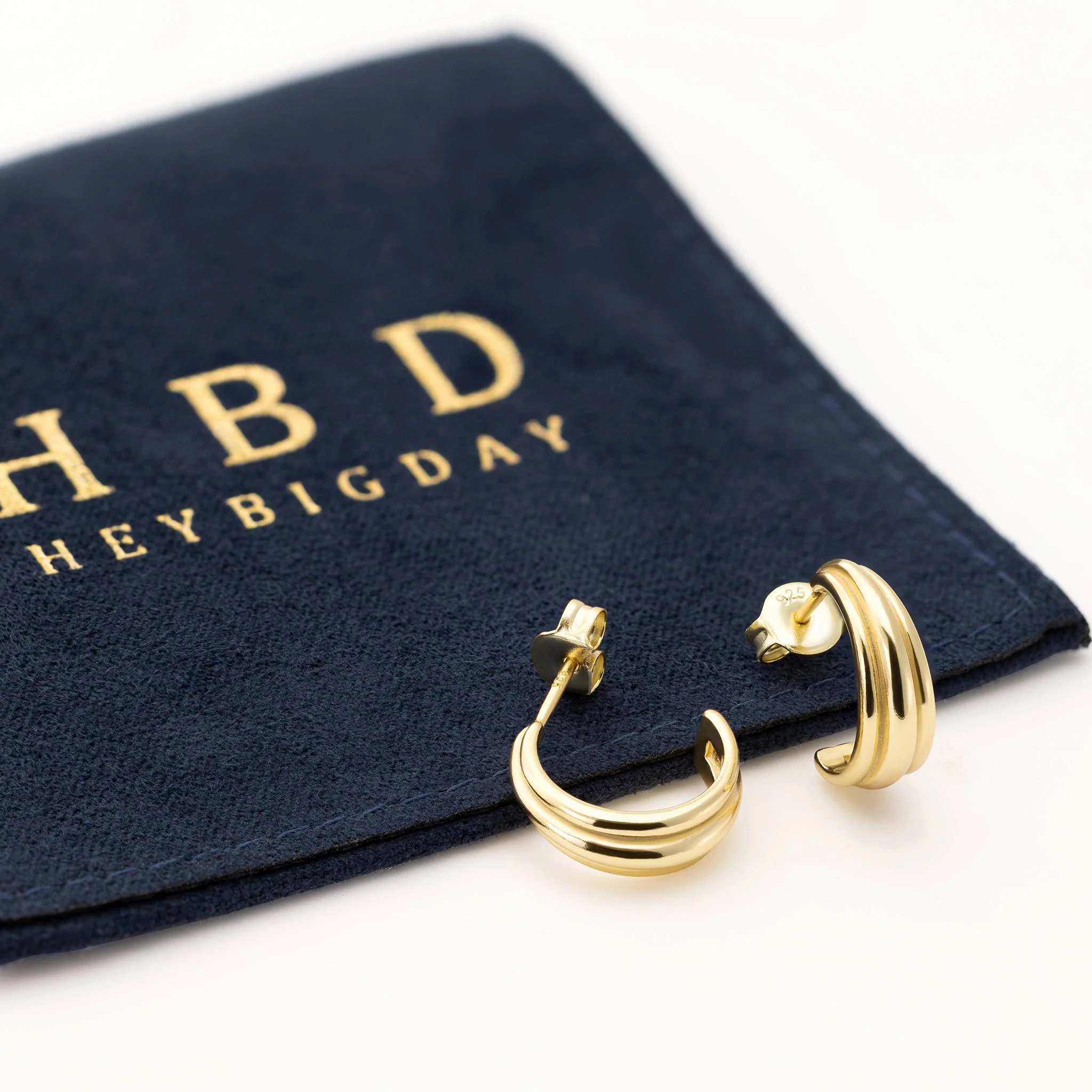 Line Trio Hoop Stud Earrings - Image 4