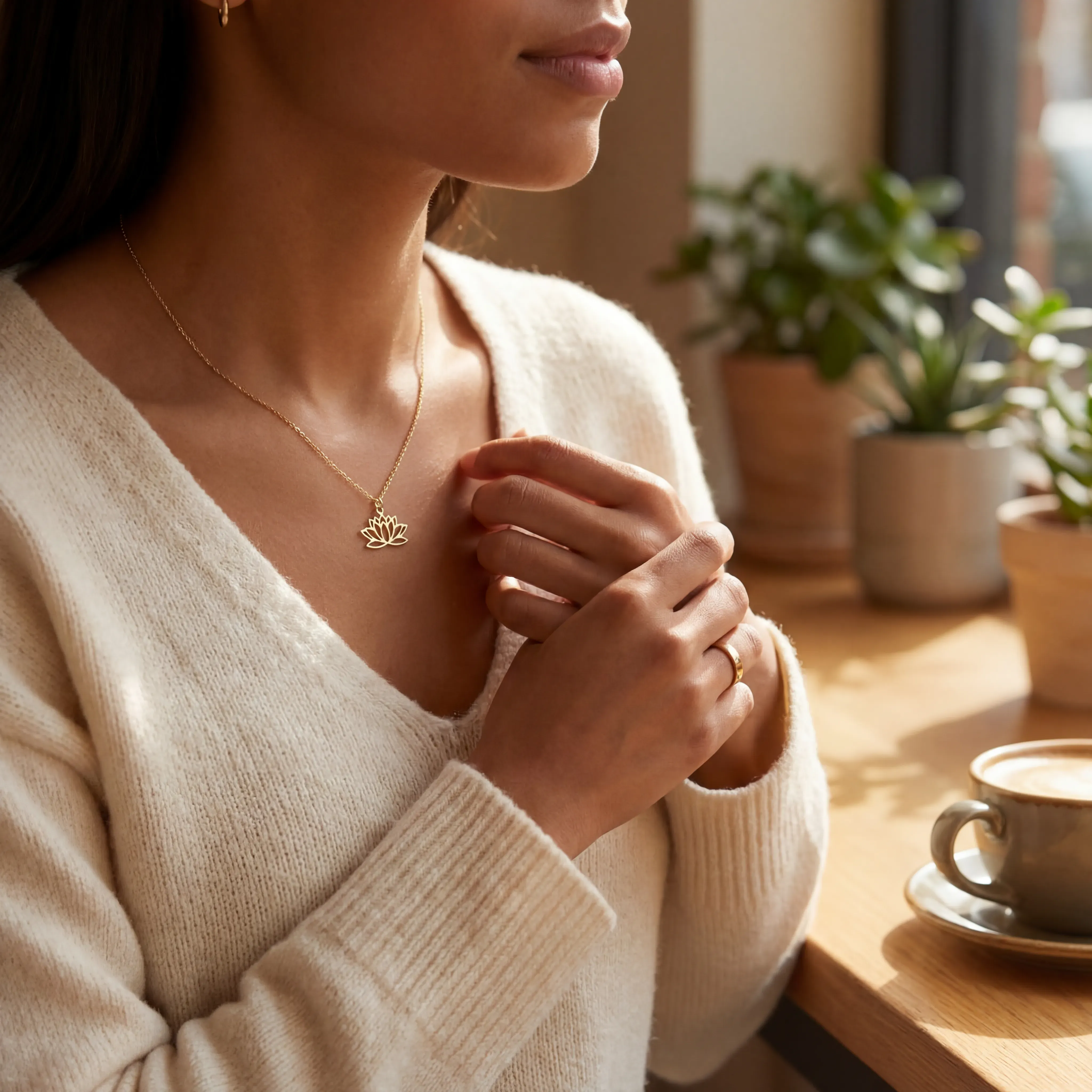 Lotus Flower Necklace - Image 4