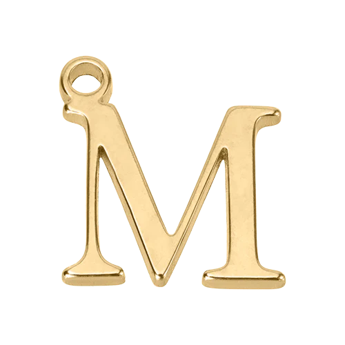M Gold Letter Charm