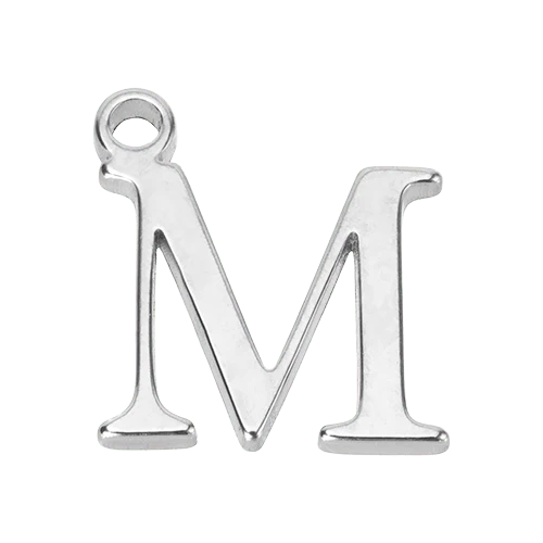 M Silver Letter Charm