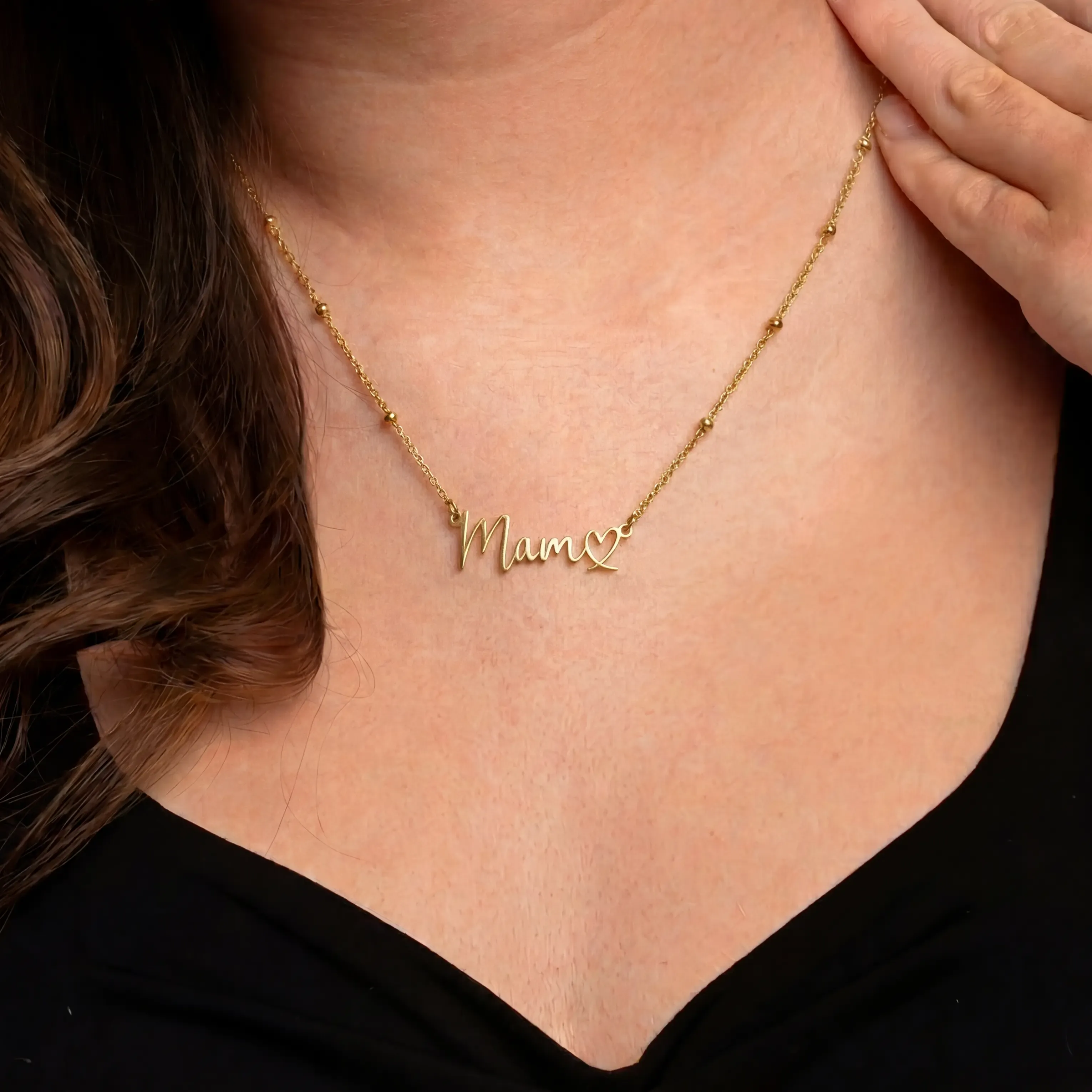 Personalised Mam Heart Necklace